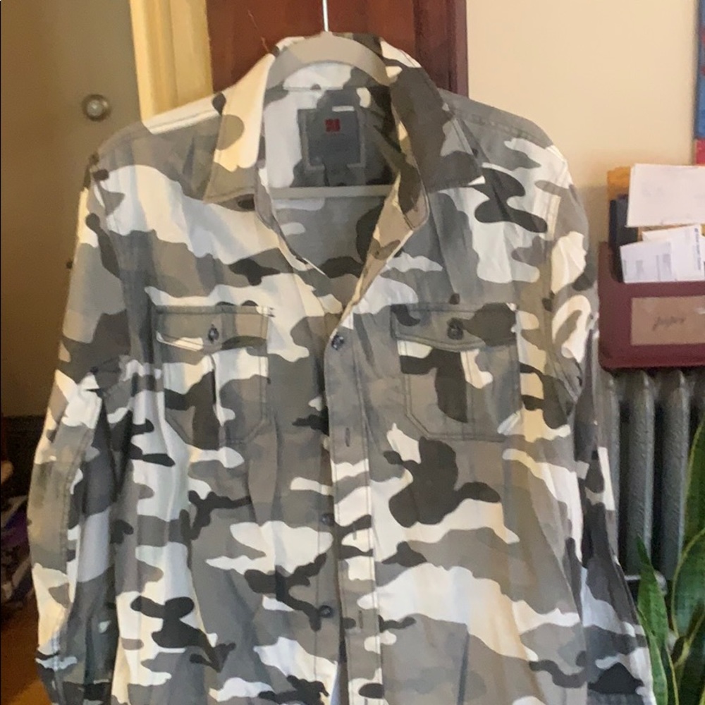 Long sleeve camo button down